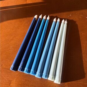 Blue and Pink Taper Candle Set, 16 total